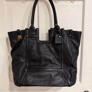 Tumi Black Leather Tote Bag